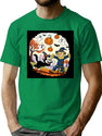 712 Vintage Halloween Ghost Holding Pumpkin Trick Or Treat Cute Retro Cartoon T-Shirt for Men & Women, T-Shirts Graphic Tee - Green