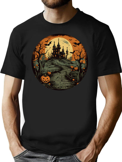 717 Haunted House T-Shirt for Men & Women, T-Shirts Graphic Tee - Black