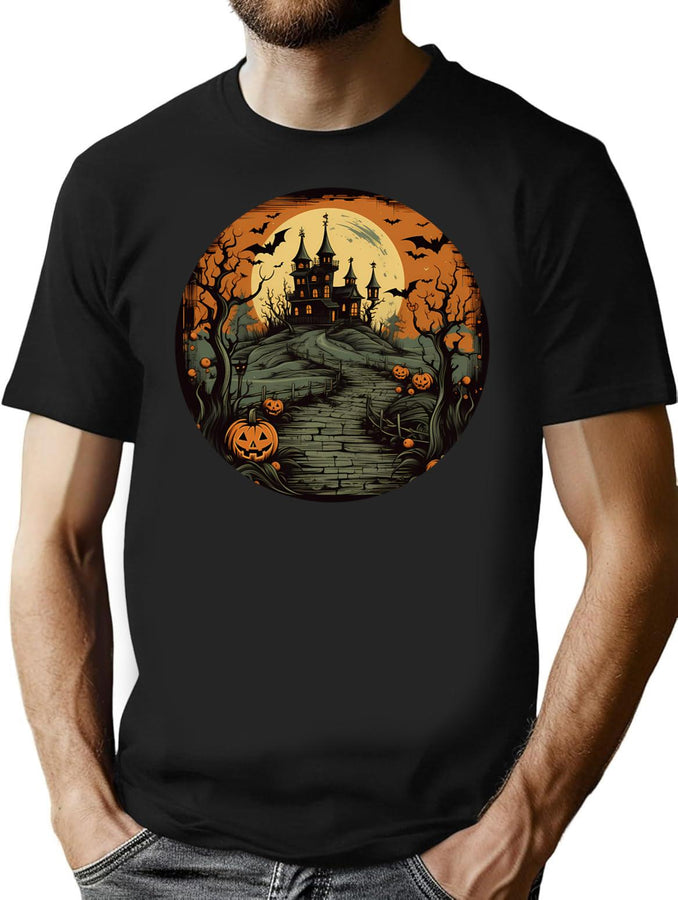 717 Haunted House T-Shirt for Men & Women, T-Shirts Graphic Tee - Black