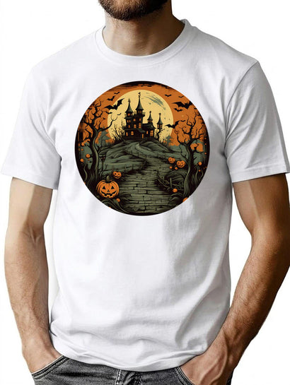 717 Haunted House T-Shirt for Men & Women, T-Shirts Graphic Tee - Black