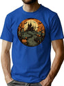 717 Haunted House T-Shirt for Men & Women, T-Shirts Graphic Tee - Blue