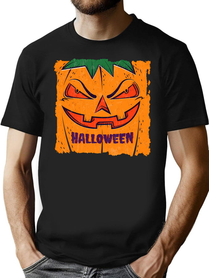 720 Vintage Smiley Pumpkin Halloween T-Shirt for Men & Women, T-Shirts Graphic Tee - Black