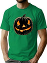 728 Scary Pumpkin Face Halloween T-Shirt for Men & Women, T-Shirts Graphic Tee - Green