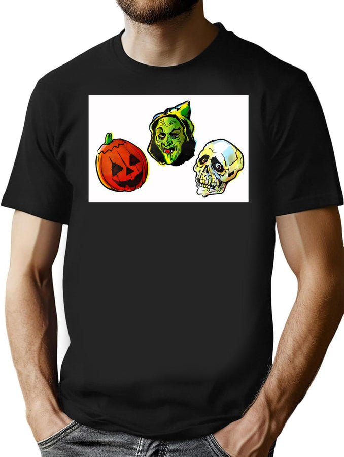 732 Halloween 3 Masks T-Shirt for Men & Women, T-Shirts Graphic Tee - Black