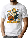 742 Spooky Smiles Halloween Ghost Pumpkin Party T-Shirt for Men & Women, T-Shirts Graphic Tee - White