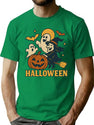 742 Spooky Smiles Halloween Ghost Pumpkin Party T-Shirt for Men & Women, T-Shirts Graphic Tee - Green