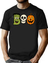 745 Retro Halloween Monsters Skull Pumpkin T-Shirt for Men & Women, T-Shirts Graphic Tee - Black