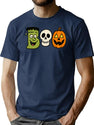 745 Retro Halloween Monsters Skull Pumpkin T-Shirt for Men & Women, T-Shirts Graphic Tee - Navy