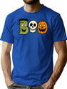 745 Retro Halloween Monsters Skull Pumpkin T-Shirt for Men & Women, T-Shirts Graphic Tee - Blue