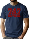 747 Bootleg Tapes Gear V5 Retro Red Bootleg Graphic T-Shirt - Navy