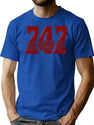 747 Bootleg Tapes Gear V5 Retro Red Bootleg Graphic T-Shirt - Blue