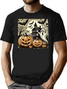 75 Retro Halloween Spooky Art T-Shirt for Men & Women, T-Shirts Graphic Tee - Black