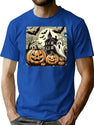 75 Retro Halloween Spooky Art T-Shirt for Men & Women, T-Shirts Graphic Tee - Blue