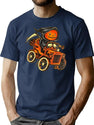 751 Pumpkin Reaper Driving Car T-Shirt for Men & Women, T-Shirts Graphic Tee - Navy