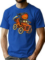 751 Pumpkin Reaper Driving Car T-Shirt for Men & Women, T-Shirts Graphic Tee - Blue