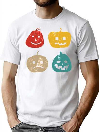 752 Halloween Pumpkin Shirt Vintage Pumpkin Face Funny Surprise Horror Smile Kids Pumpkin Lover T-Shirt for Men & Women, T-Shirts Graphic Tee - Black