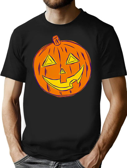 754 Retro Jack O' Lantern - Orange T-Shirt for Men & Women, T-Shirts Graphic Tee - Black