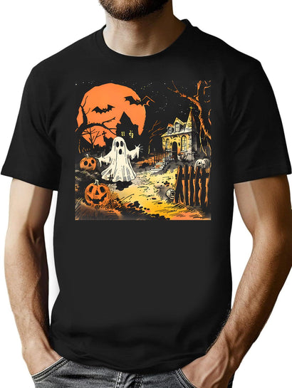 758 Spooky Night T-Shirt for Men & Women, T-Shirts Graphic Tee - Black