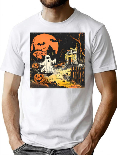 758 Spooky Night T-Shirt for Men & Women, T-Shirts Graphic Tee - Black