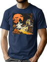 758 Spooky Night T-Shirt for Men & Women, T-Shirts Graphic Tee - Navy