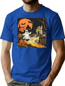 758 Spooky Night T-Shirt for Men & Women, T-Shirts Graphic Tee - Blue