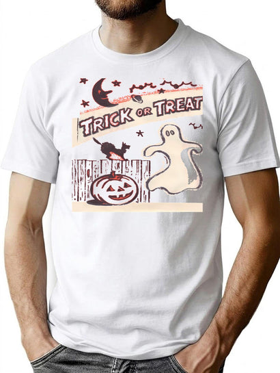 759 Trick Or Treat Ghost T-Shirt for Men & Women, T-Shirts Graphic Tee - Black