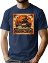 765 Pumpkin And Bats Illustration T-Shirt for Men & Women, T-Shirts Graphic Tee - Navy