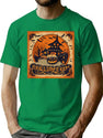 765 Pumpkin And Bats Illustration T-Shirt for Men & Women, T-Shirts Graphic Tee - Green