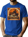 765 Pumpkin And Bats Illustration T-Shirt for Men & Women, T-Shirts Graphic Tee - Blue