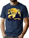 769 Halloween - Woodcut Style 1 T-Shirt for Men & Women, T-Shirts Graphic Tee - Navy