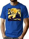 769 Halloween - Woodcut Style 1 T-Shirt for Men & Women, T-Shirts Graphic Tee - Blue