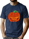 774 Vintage Halloween Town Pumpkin Retro Jack-O-Lantern Design T-Shirt for Men & Women, T-Shirts Graphic Tee - Navy