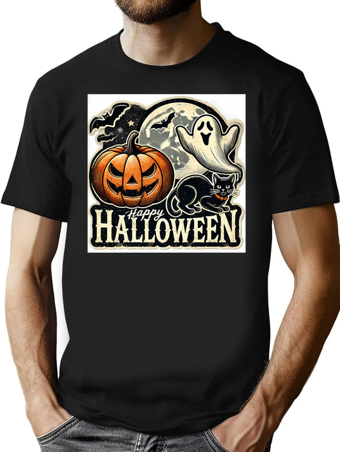 777 Scary Pumpkin Halloween Image T-Shirt for Men & Women, T-Shirts Graphic Tee - Black
