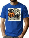 777 Scary Pumpkin Halloween Image T-Shirt for Men & Women, T-Shirts Graphic Tee - Blue