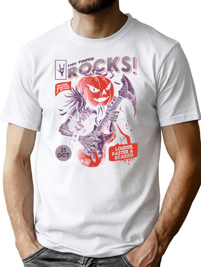 779 Rock Pumpkin T-Shirt for Men & Women, T-Shirts Graphic Tee - Black