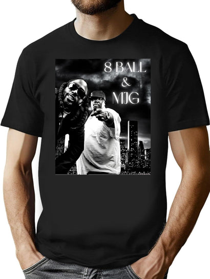 8 Ball Mjg Design T-Shirt for Men & Women, T-Shirts Graphic Tee - Black
