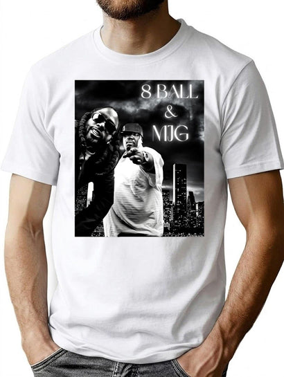 8 Ball Mjg Design T-Shirt for Men & Women, T-Shirts Graphic Tee - Black