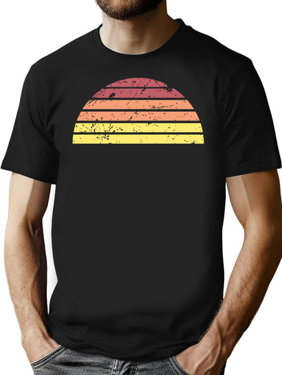 80S Sunset T-Shirt for Men & Women, T-Shirts Graphic Tee - Black