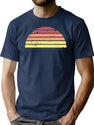 80S Sunset T-Shirt for Men & Women, T-Shirts Graphic Tee - Navy