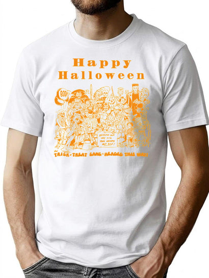 81 Happy Halloween The Trick Or Treat Gang Is Headed This Way T-Shirt for Men & Women, T-Shirts Graphic Tee - Black