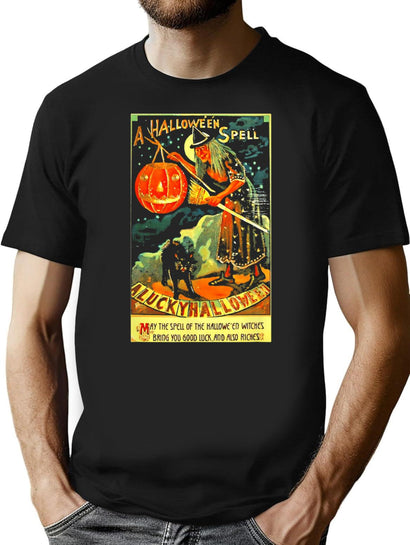 88 Vintage Halloween Witch T-Shirt for Men & Women, T-Shirts Graphic Tee - Black