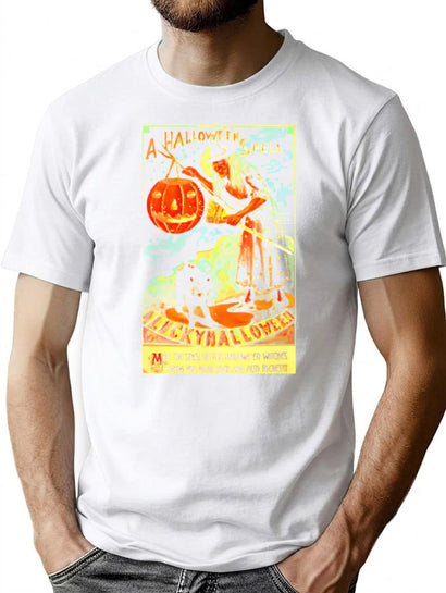 88 Vintage Halloween Witch T-Shirt for Men & Women, T-Shirts Graphic Tee - Black