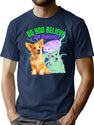 90 Bootleg Corgie Funny Retro Style Bootleg Graphic T-Shirt - Navy