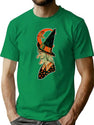 90 Vintage Halloween Witch Profile Moon Cut Out Graphic T-Shirt for Men & Women, T-Shirts Graphic Tee - Green