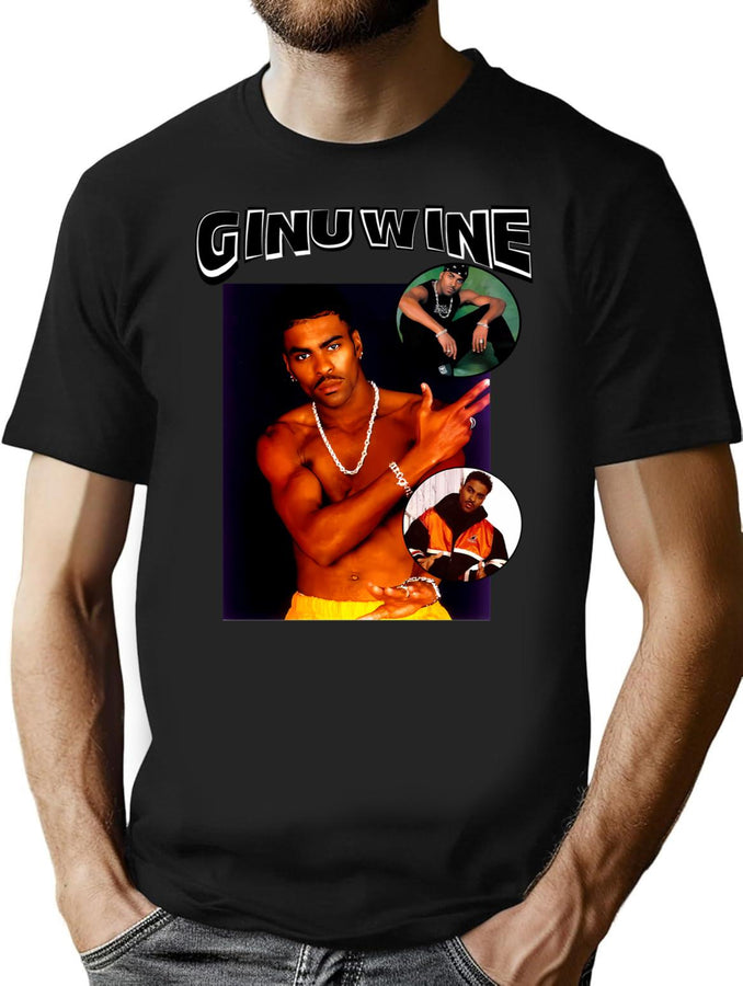 90S Ginuwine Bootleg Graphic T-Shirt - Black