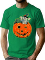 91 Retro Style Ghost In Jack-O-Lantern T-Shirt for Men & Women, T-Shirts Graphic Tee - Green