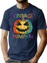 94 Halloween Vintage Pumpkin Jack O Lantern Parents Family T-Shirt for Men & Women, T-Shirts Graphic Tee - Navy