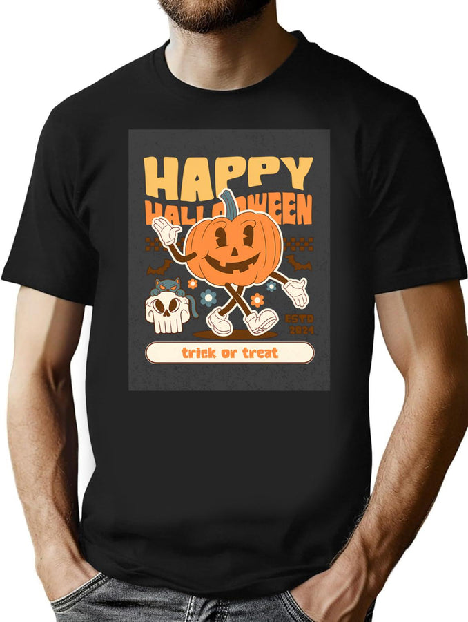 96 Happy Halloween T-Shirt for Men & Women, T-Shirts Graphic Tee - Black