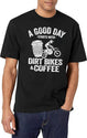 A Good Day Starts With Dirt Bikes Coffee Funny Motocross T-Shirt for Men & Women, T-Shirts Graphic Tee - White
