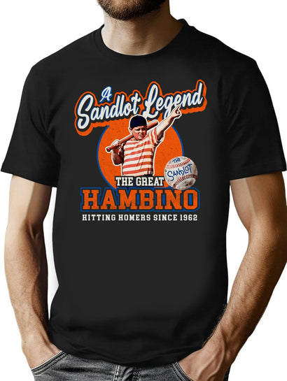 A Sandlot Legend The Great Hambino T-Shirt for Men & Women, T-Shirts Graphic Tee - Black